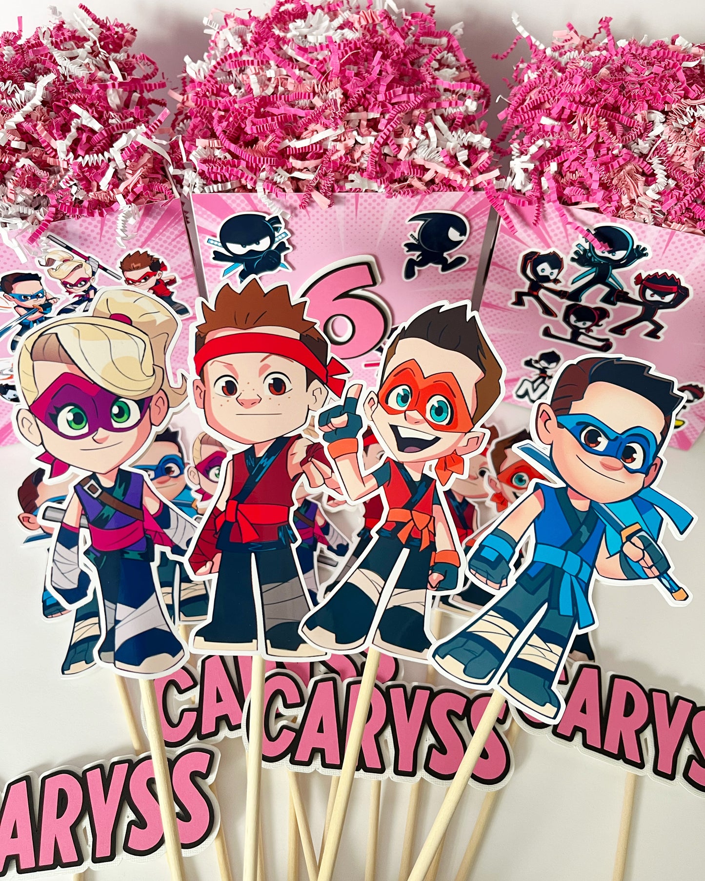 Ninja Kidz TV themed centerpieces