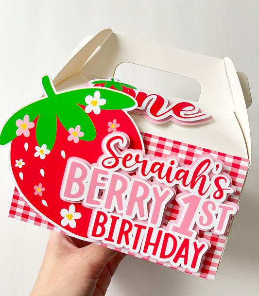 Berry Sweet themed Gable Favor Boxes