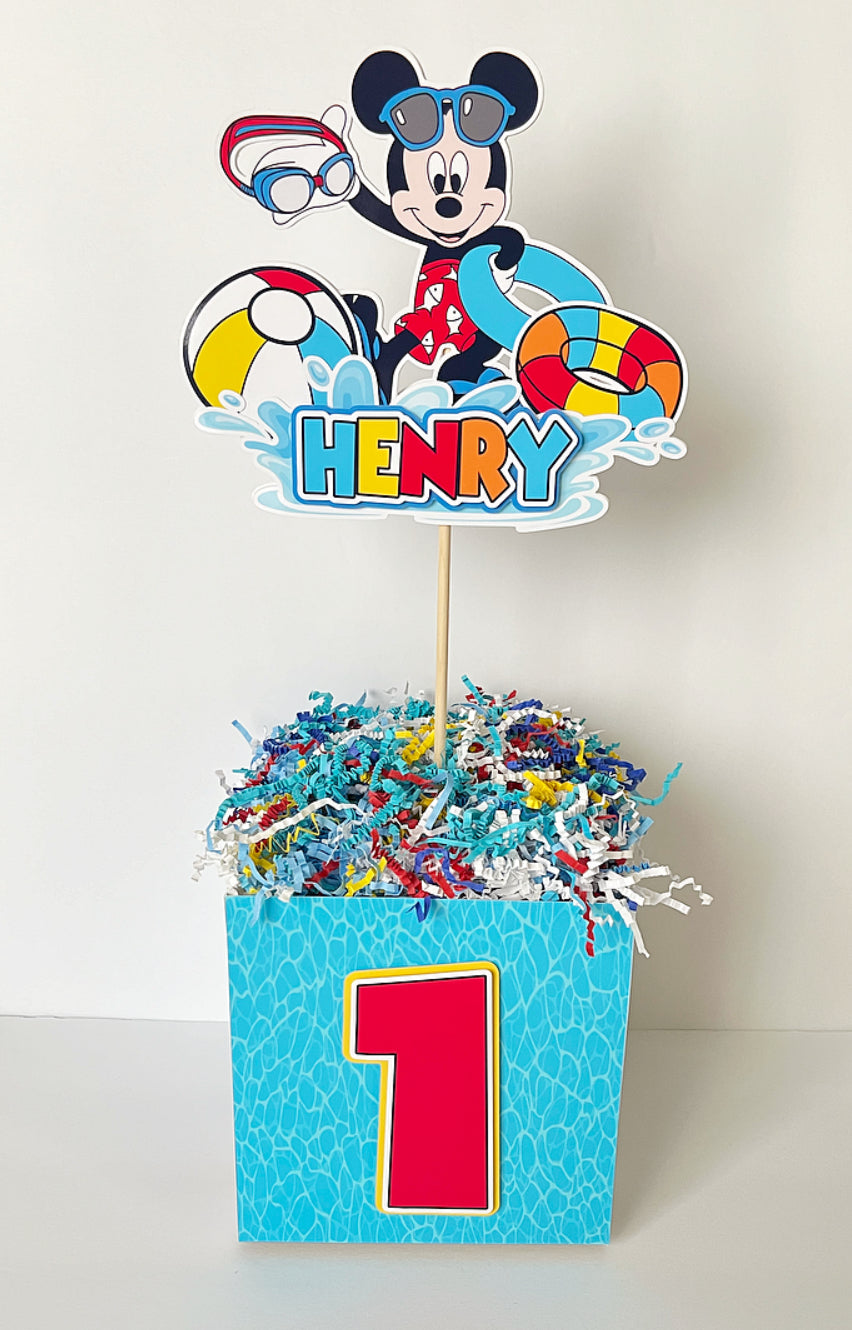 Mickey Pool Party themed Centerpieces