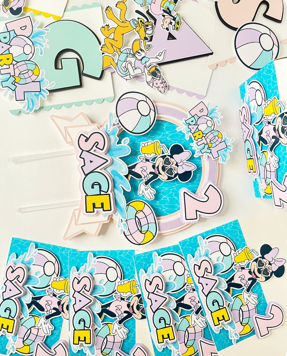 Minnie Mouse Pool Party themed Party Decorations