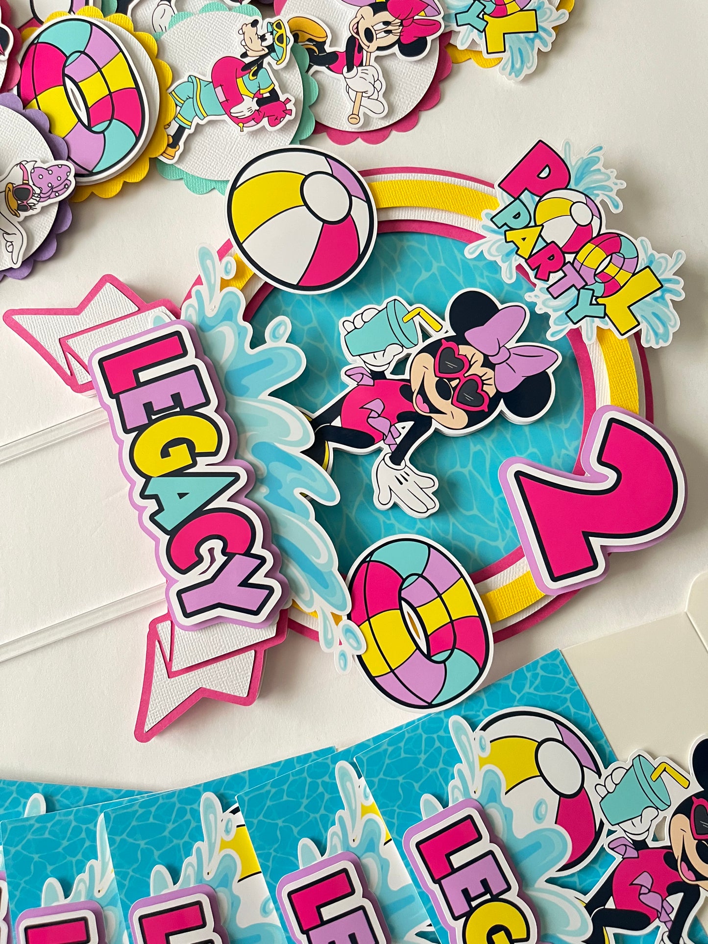 Minnie Mouse Pool Party themed Party Decorations