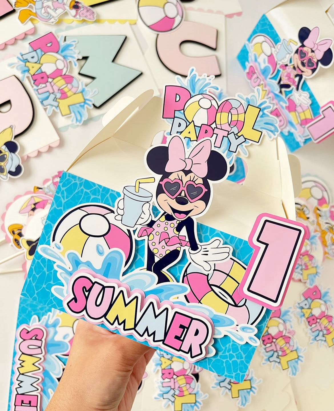 Minnie Mouse Pool Party themed Party Decorations