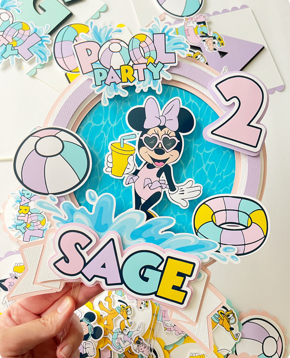 Minnie Mouse Pool Party themed Party Decorations