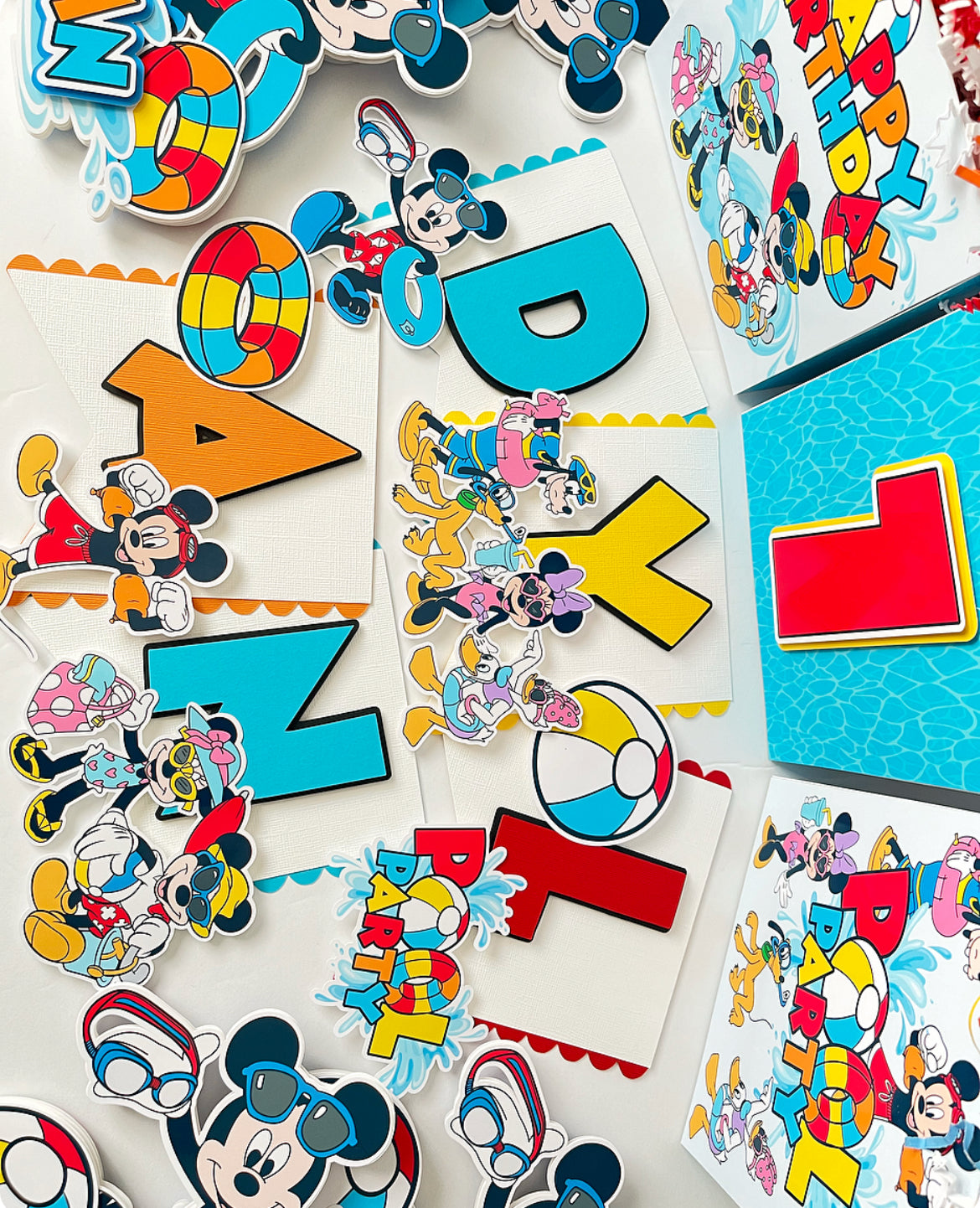 Mickey Mouse Pool Party themed Party Decorations