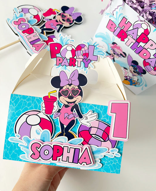 Minnie Pool Party Gable Favor Boxes
