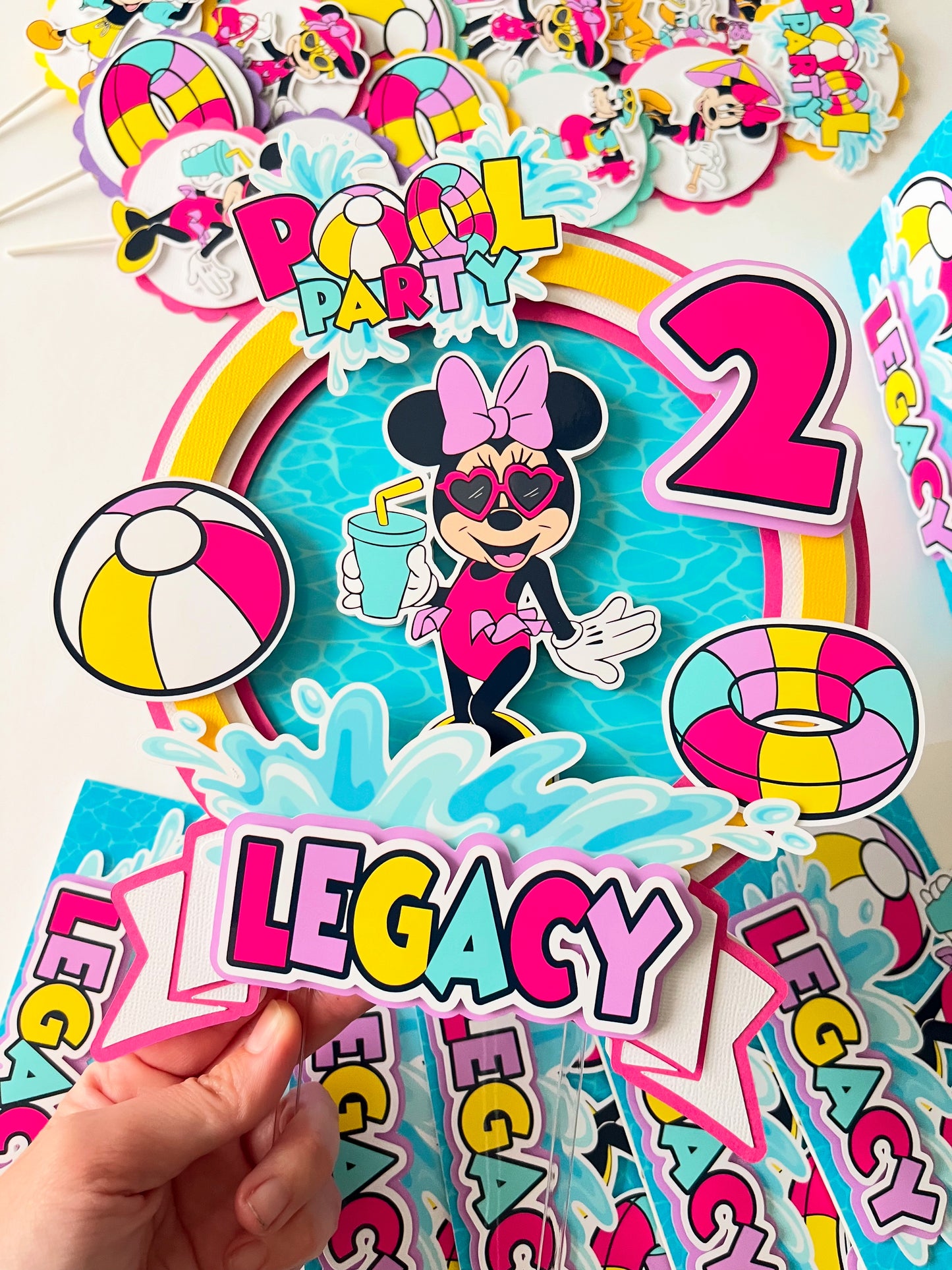 Minnie Mouse Pool Party themed Party Decorations