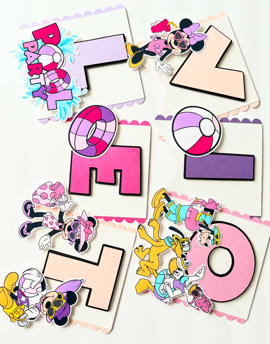 Minnie Mouse Pool Party themed Party Decorations