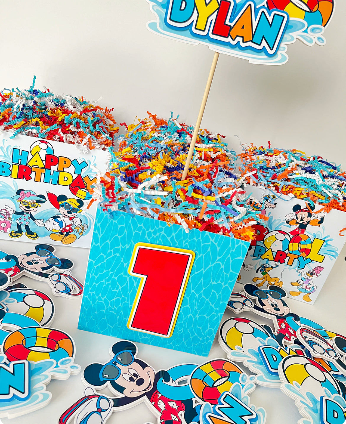 Mickey Mouse Pool Party themed Party Decorations