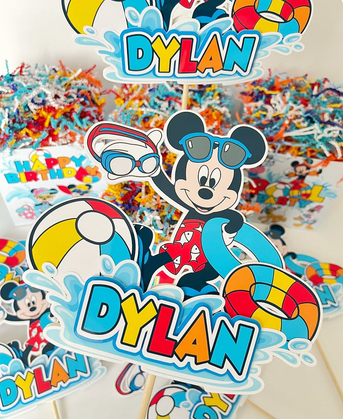 Mickey Mouse Pool Party themed Party Decorations