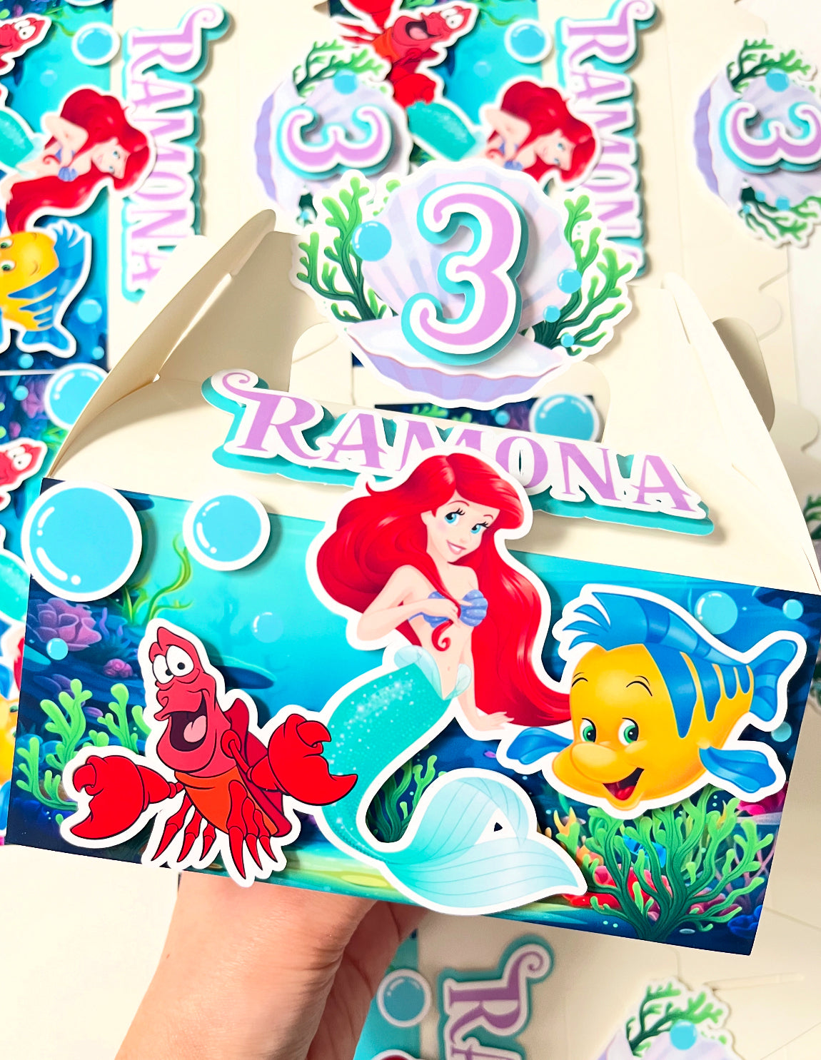 Little Mermaid themed Gable Favor Boxes