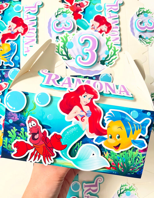 Little Mermaid themed Gable Favor Boxes