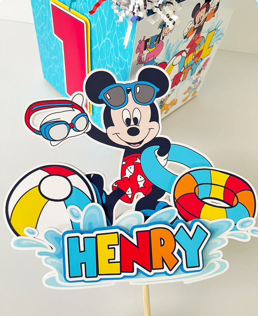 Mickey Pool Party themed Centerpieces