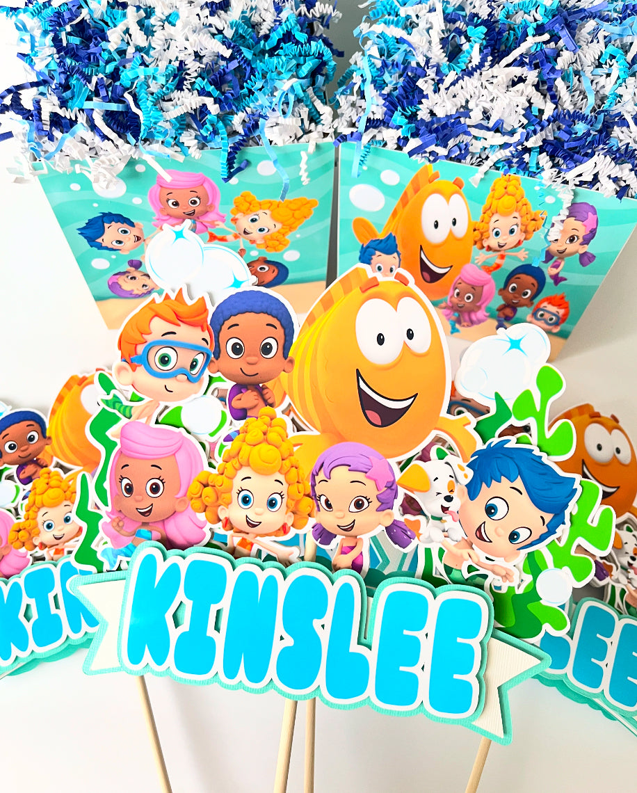 Bubble Guppies themed Centerpieces