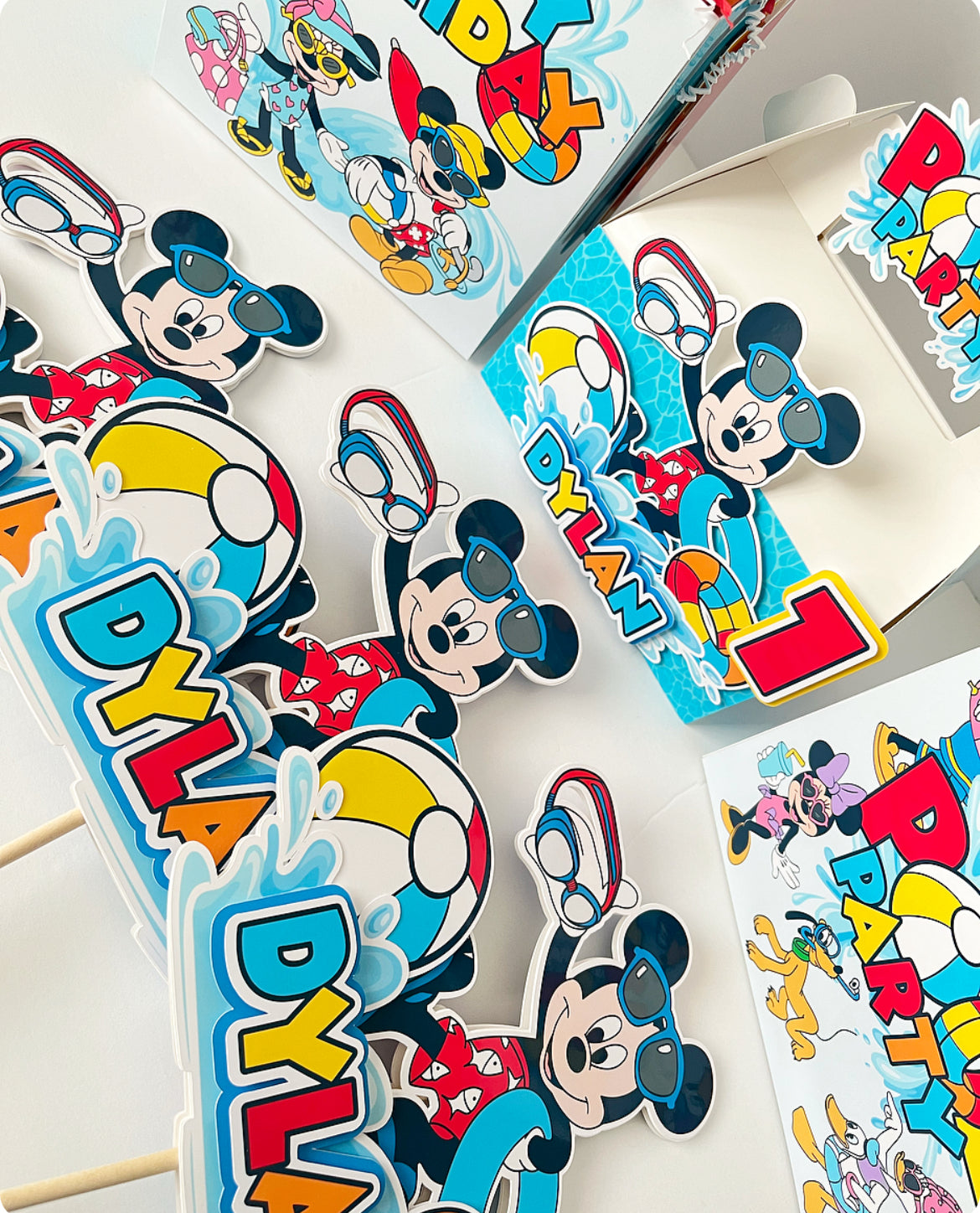 Mickey Mouse Pool Party themed Party Decorations