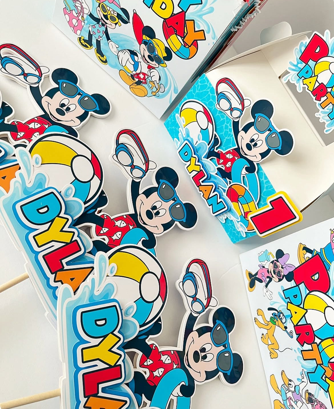 Mickey Mouse Pool Party themed Party Decorations