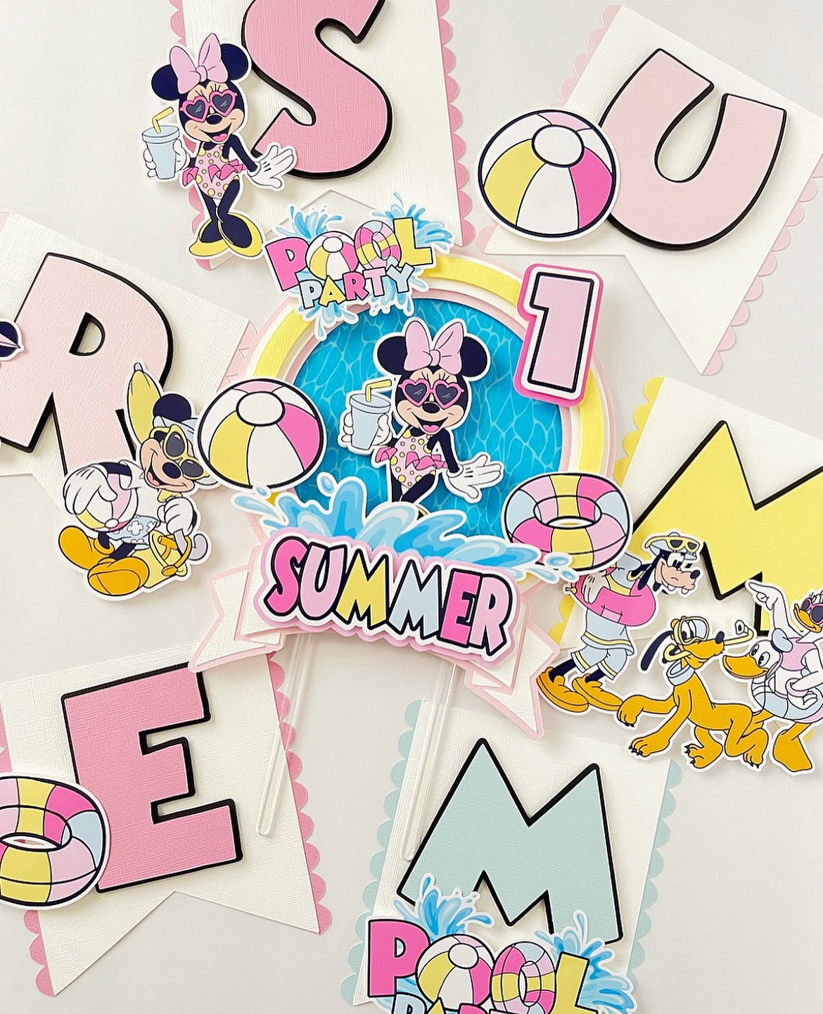Minnie Mouse Pool Party themed Party Decorations