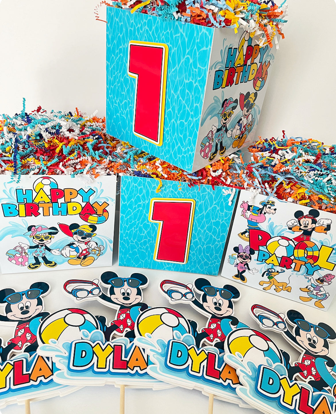 Mickey Mouse Pool Party themed Party Decorations