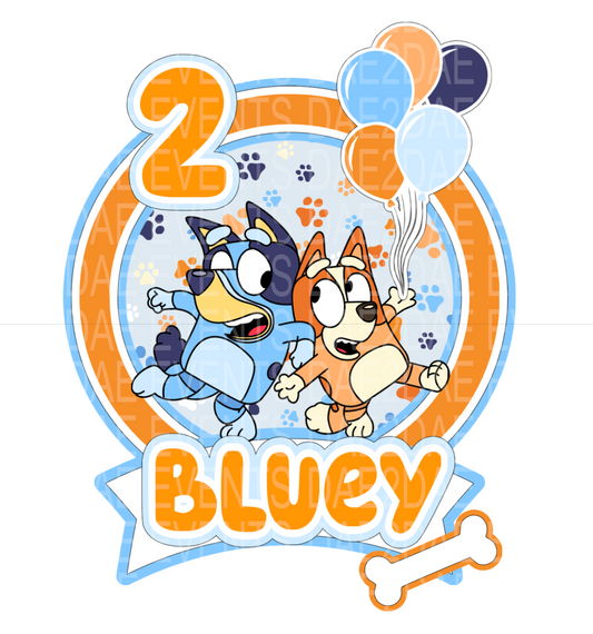 Bluey Cake Topper Template - SVG - Instant Digital Download