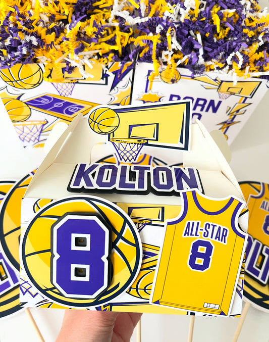 Basketball themed Gable Favor Boxes
