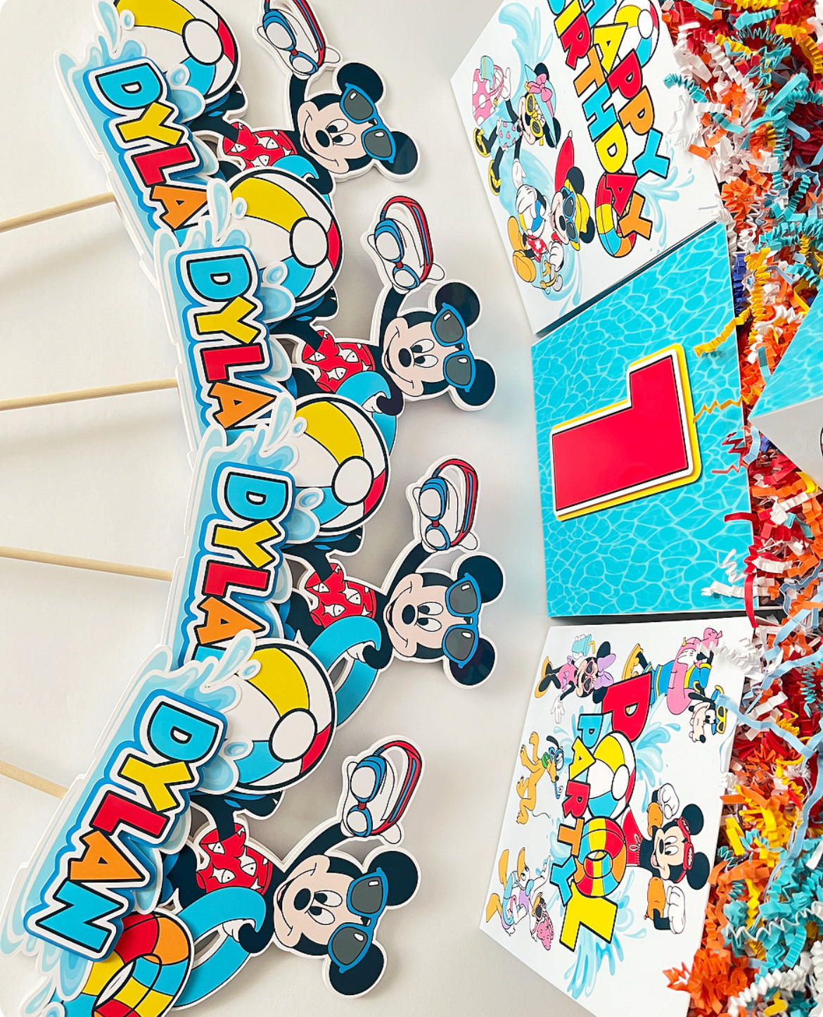 Mickey Mouse Pool Party themed Party Decorations