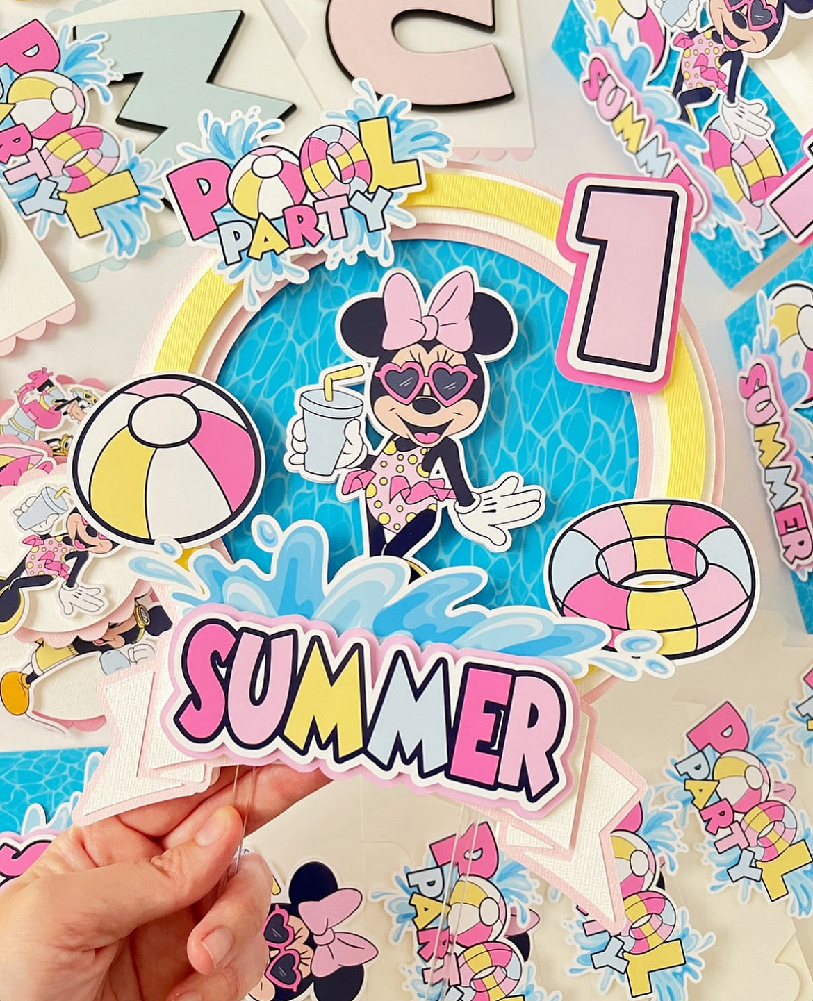 Minnie Mouse Pool Party themed Party Decorations