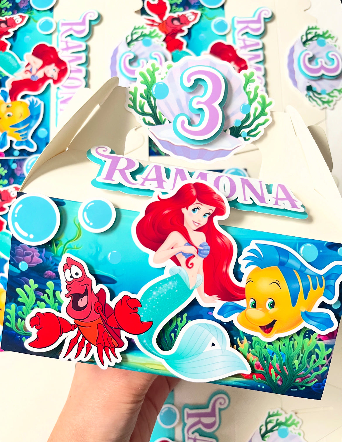 Little Mermaid themed Gable Favor Boxes