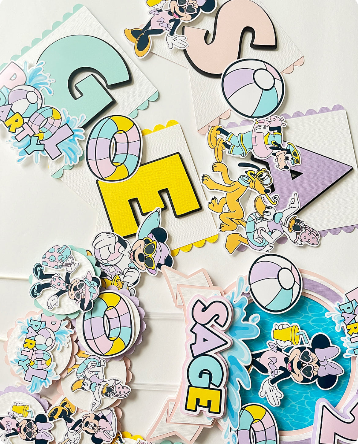Minnie Mouse Pool Party themed Party Decorations