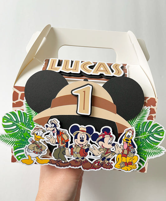 Mickey Safari themed Gable Favor Boxes
