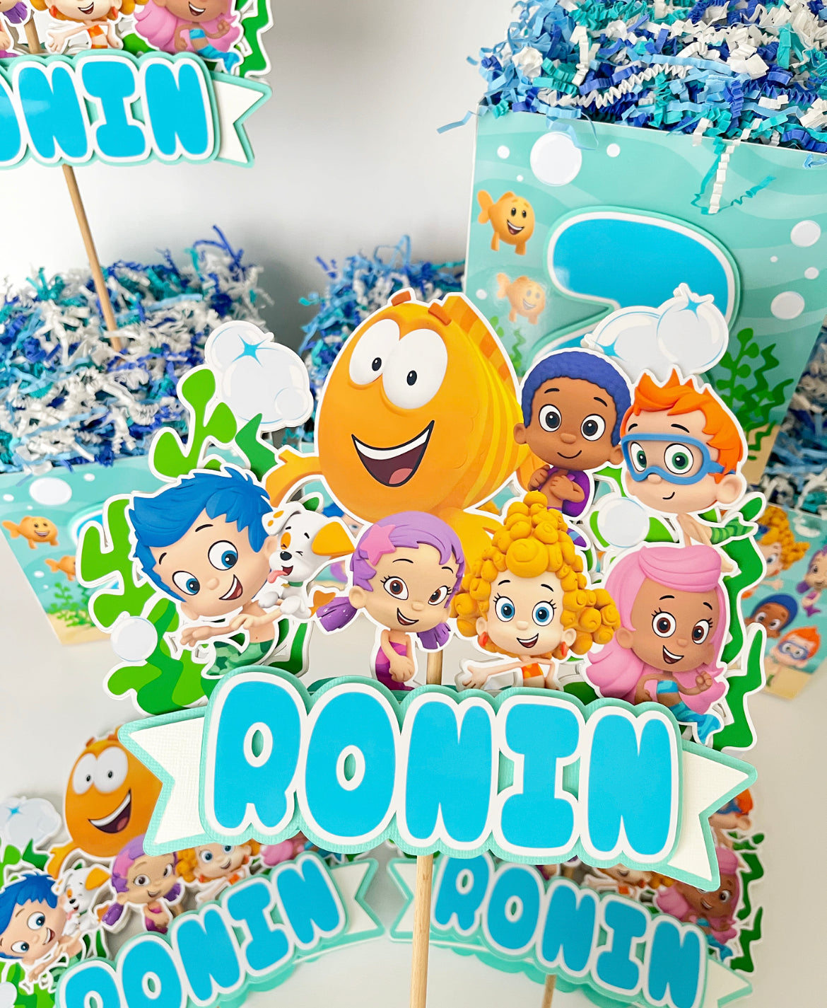 Bubble Guppies themed Centerpieces