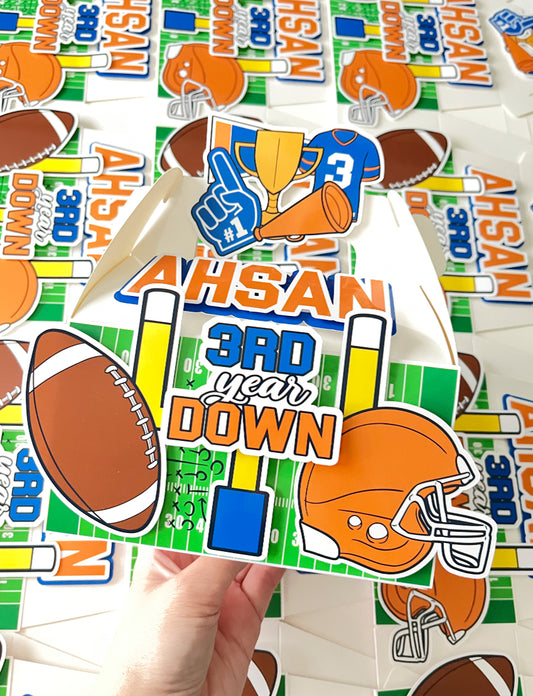 Football themed Gable Favor Boxes
