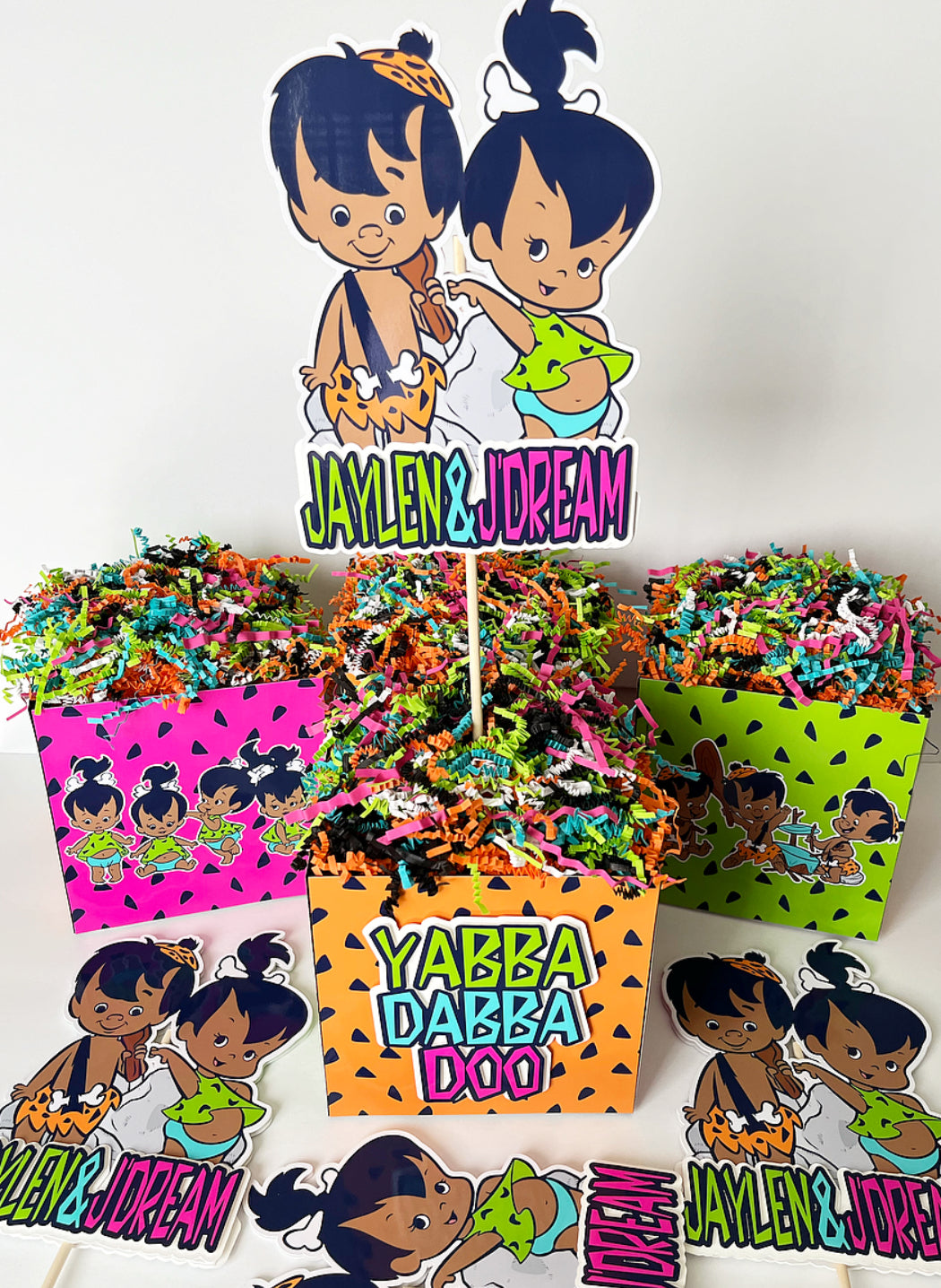 Bamm Bamm and/or Pebbles themed Centerpieces