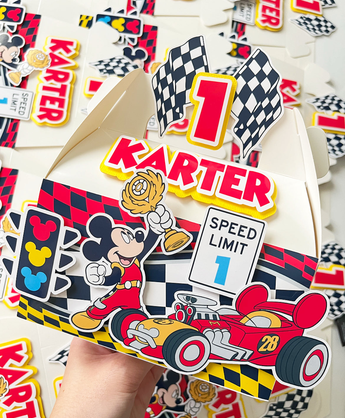 Mickey and the Roadster Racers themed Gable Favor Boxes