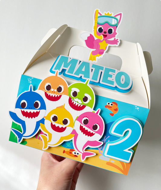 Baby Shark themed Gable Favor Boxes