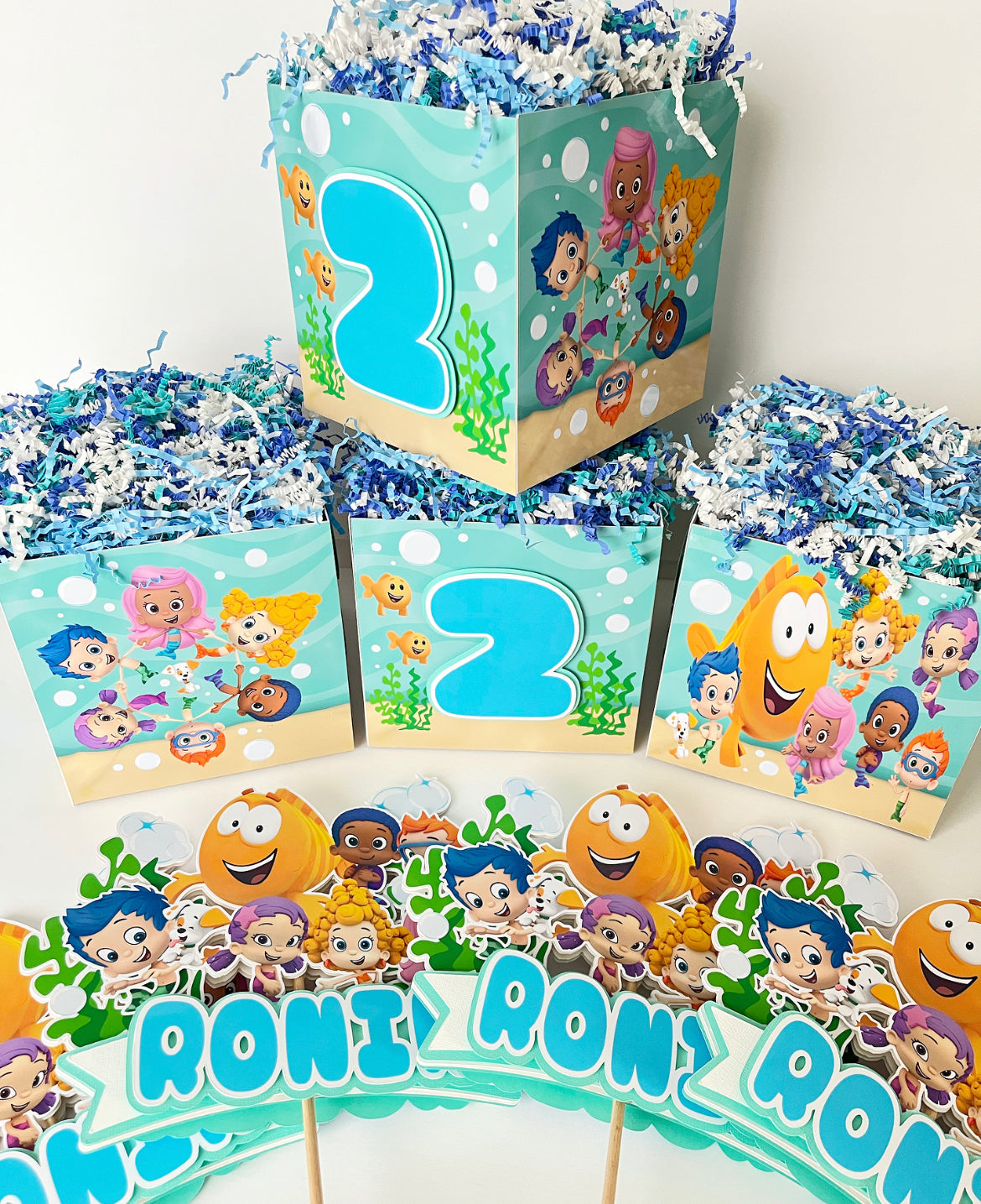 Bubble Guppies themed Centerpieces