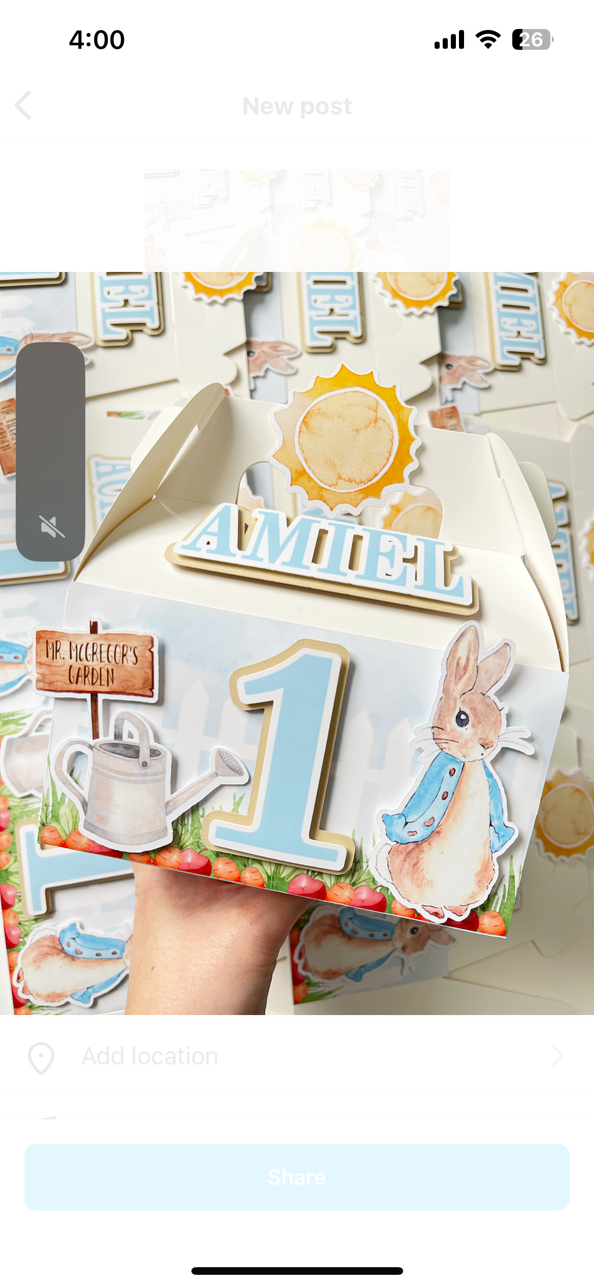 Peter Rabbit themed Gable Favor Boxes
