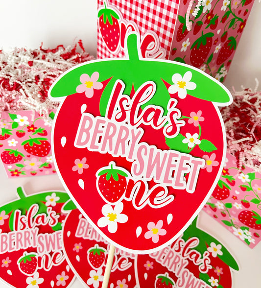 Berry Sweet Strawberry themed Centerpieces
