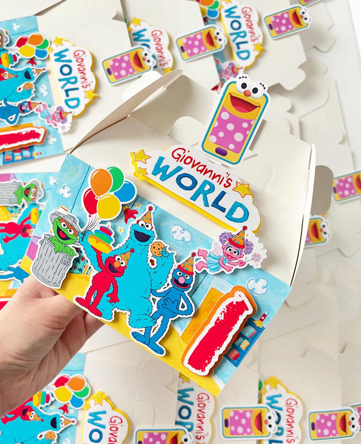 Elmo’s World themed Gable Favor Boxes