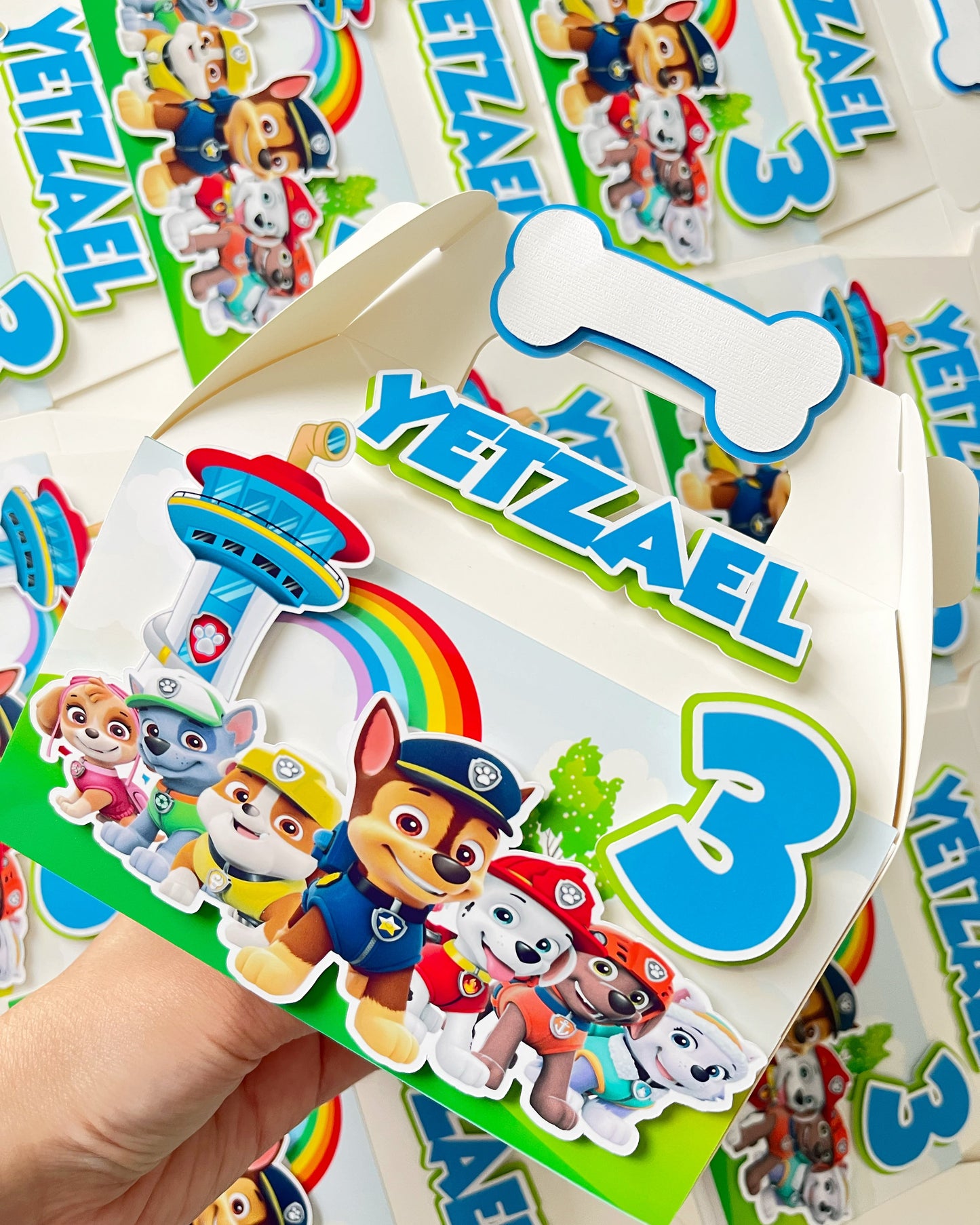 Paw Patrol themed Gable Favor Boxes
