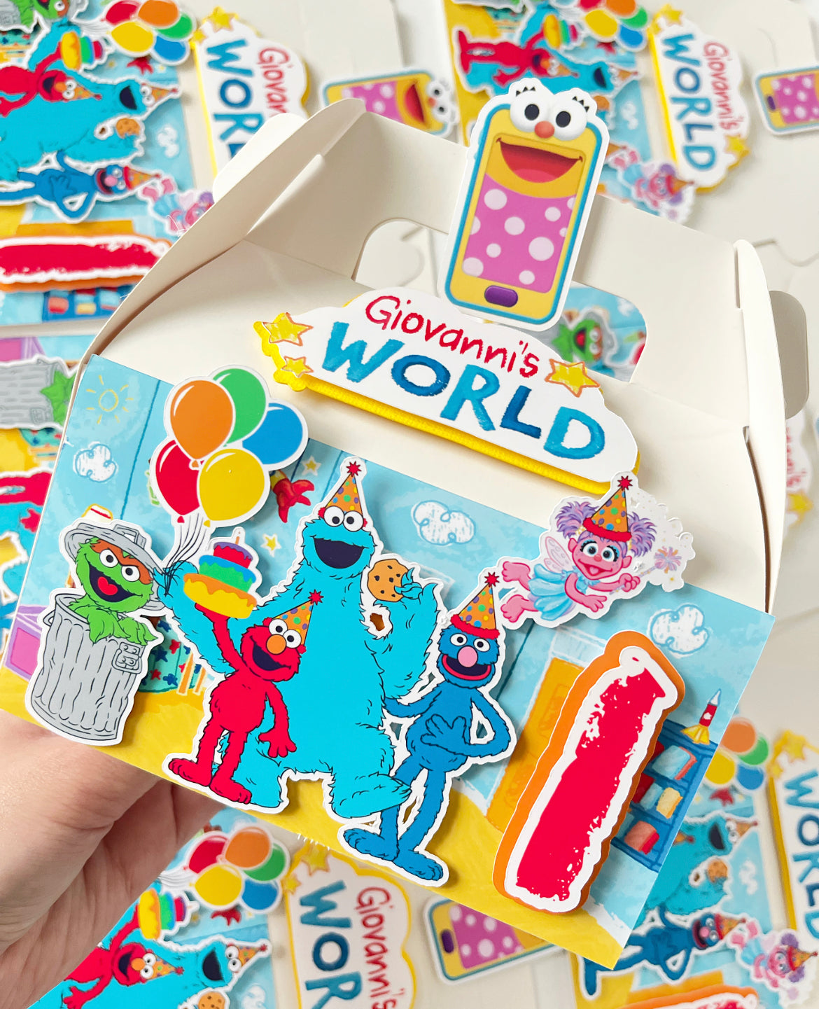 Elmo’s World themed Gable Favor Boxes