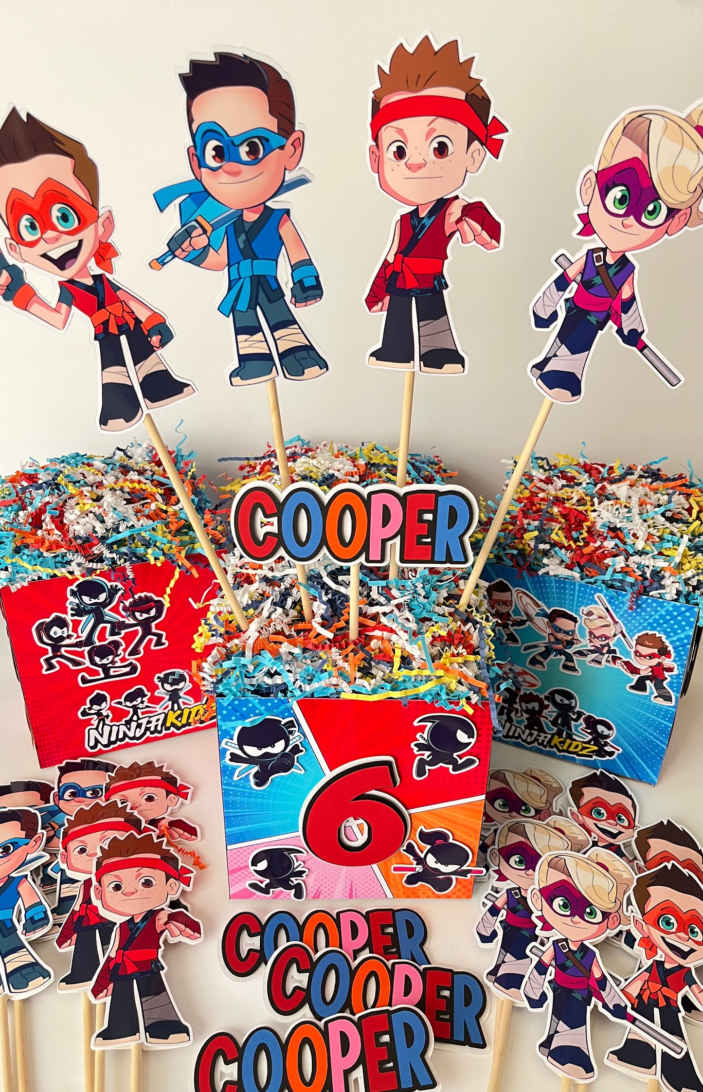 Ninja Kidz TV themed centerpieces