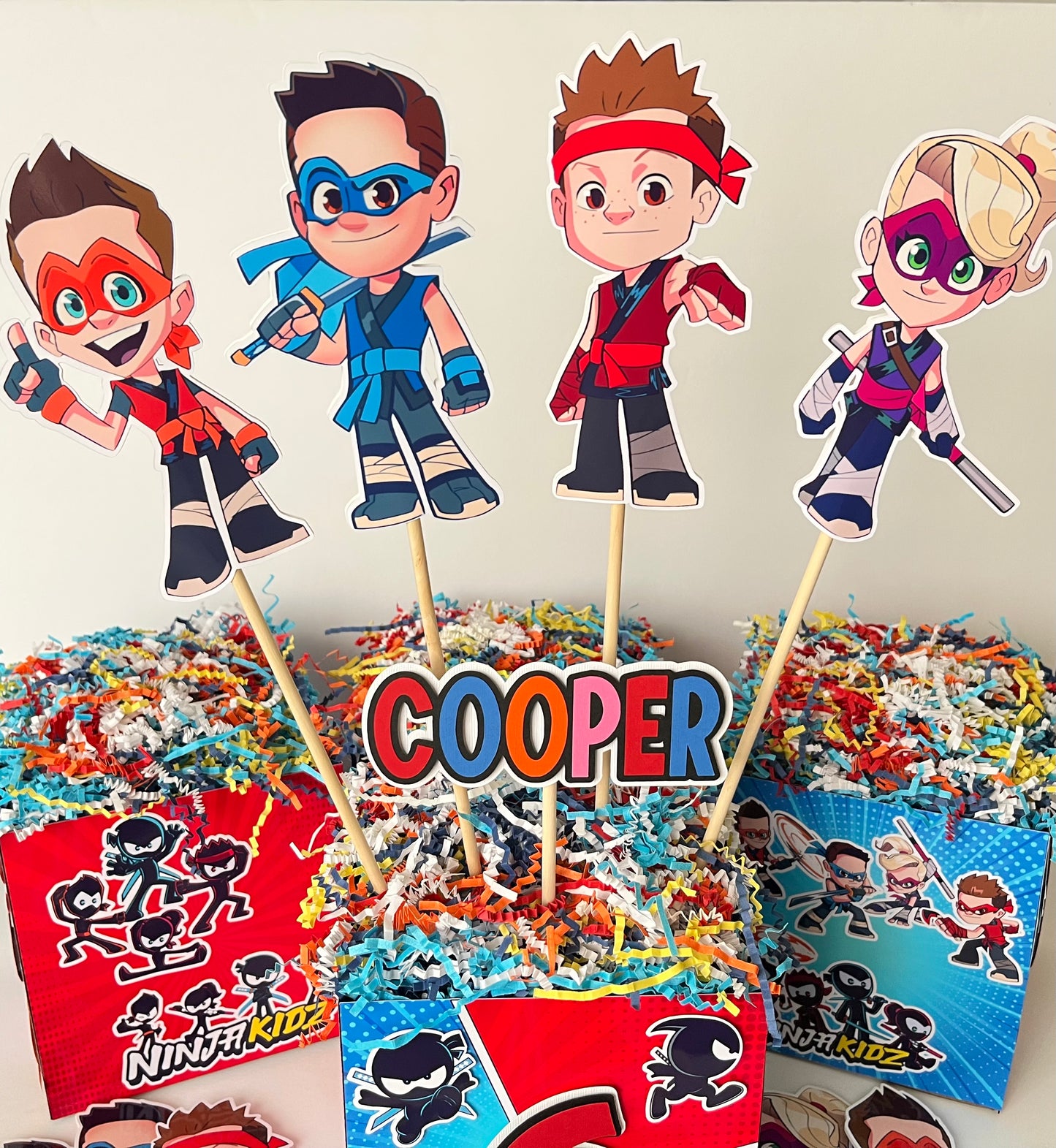 Ninja Kidz TV themed centerpieces