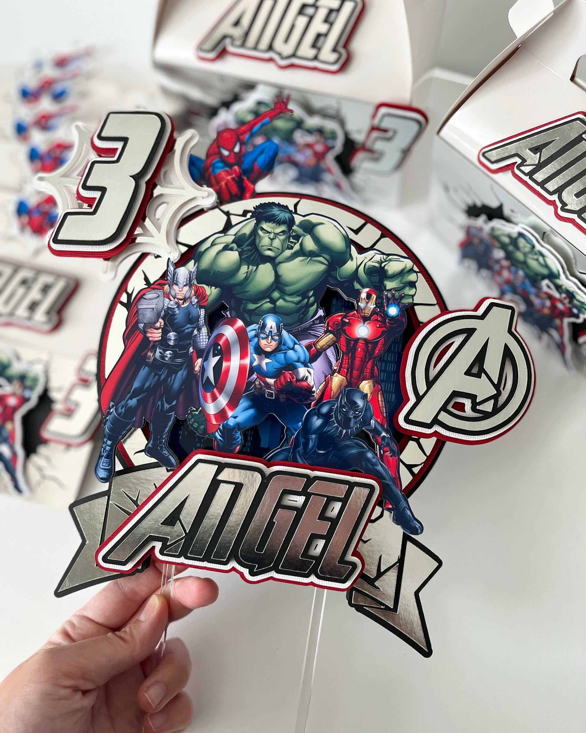 bule Staple mod Marvel Avengers Cake Topper – Dae2Dae Events