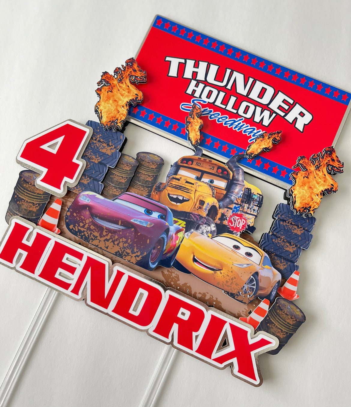 Cars 3 Thunder Hollow themed Cake Topper