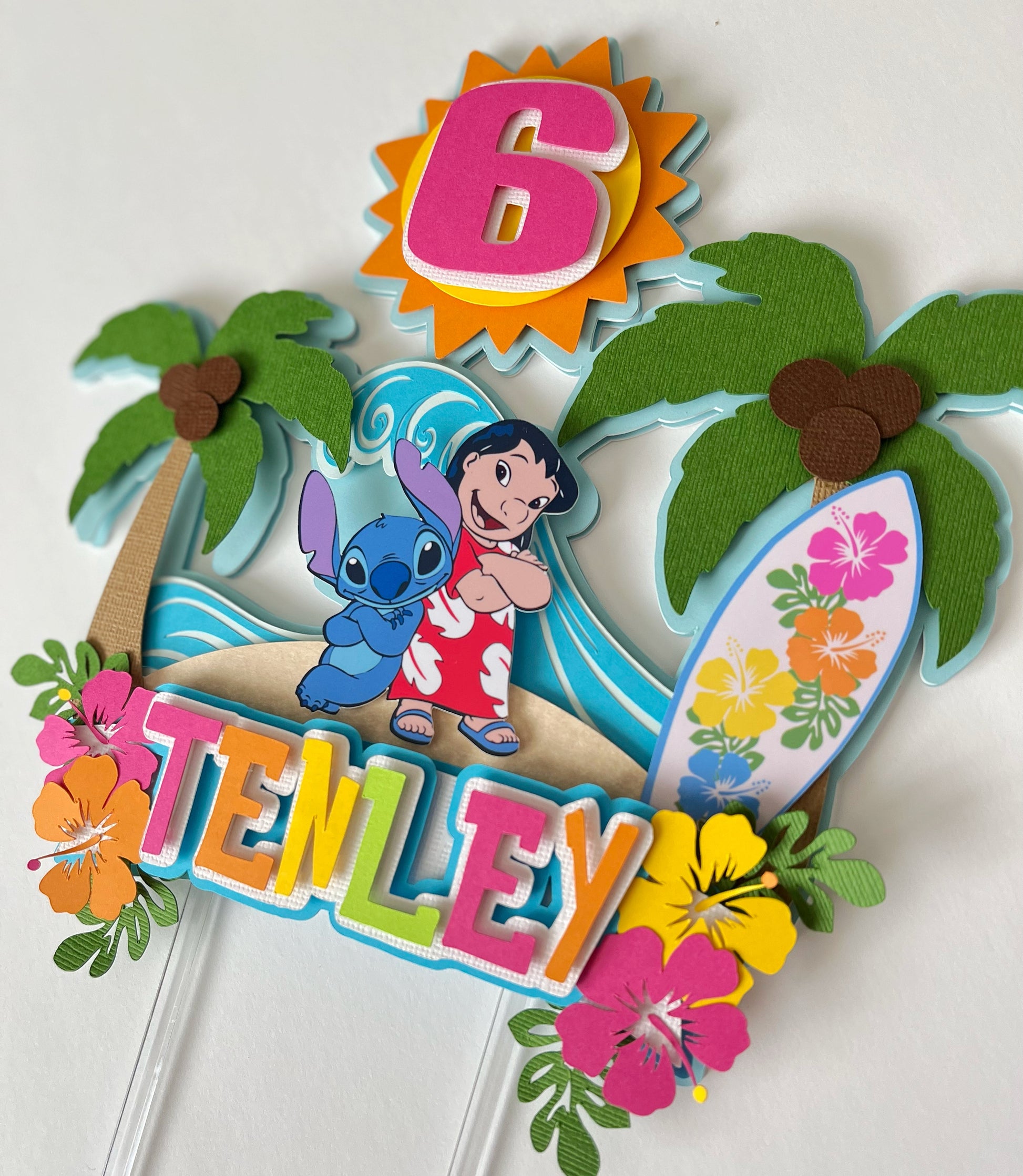 Personalized Lilo and Stitch Themed Cake Topper