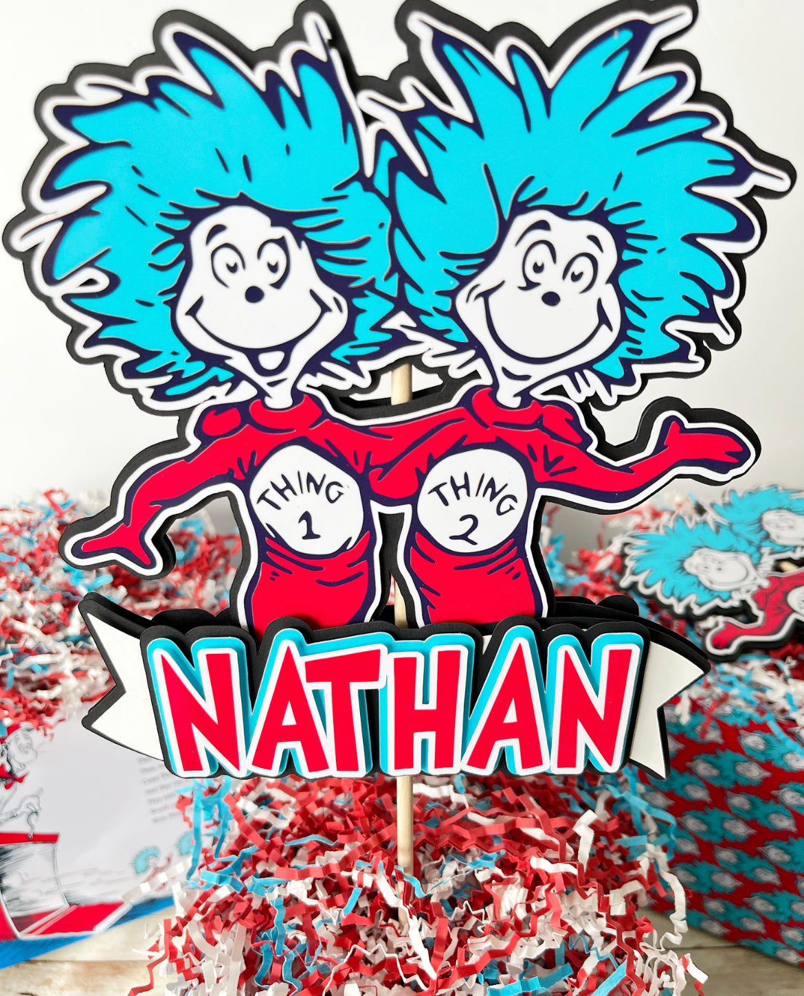 Thing 1 and Thing 2 themed Centerpieces